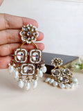 Gold-Plated Traditional Polki Kundan Danglers | AMOLA