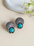 Oxidized German Silver Monalisa Studs | AMOLA