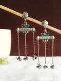 Oxidized Silver Chain Dangler Earring | AMOLA