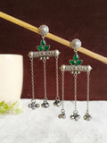 Oxidized Silver Chain Dangler Earring | AMOLA