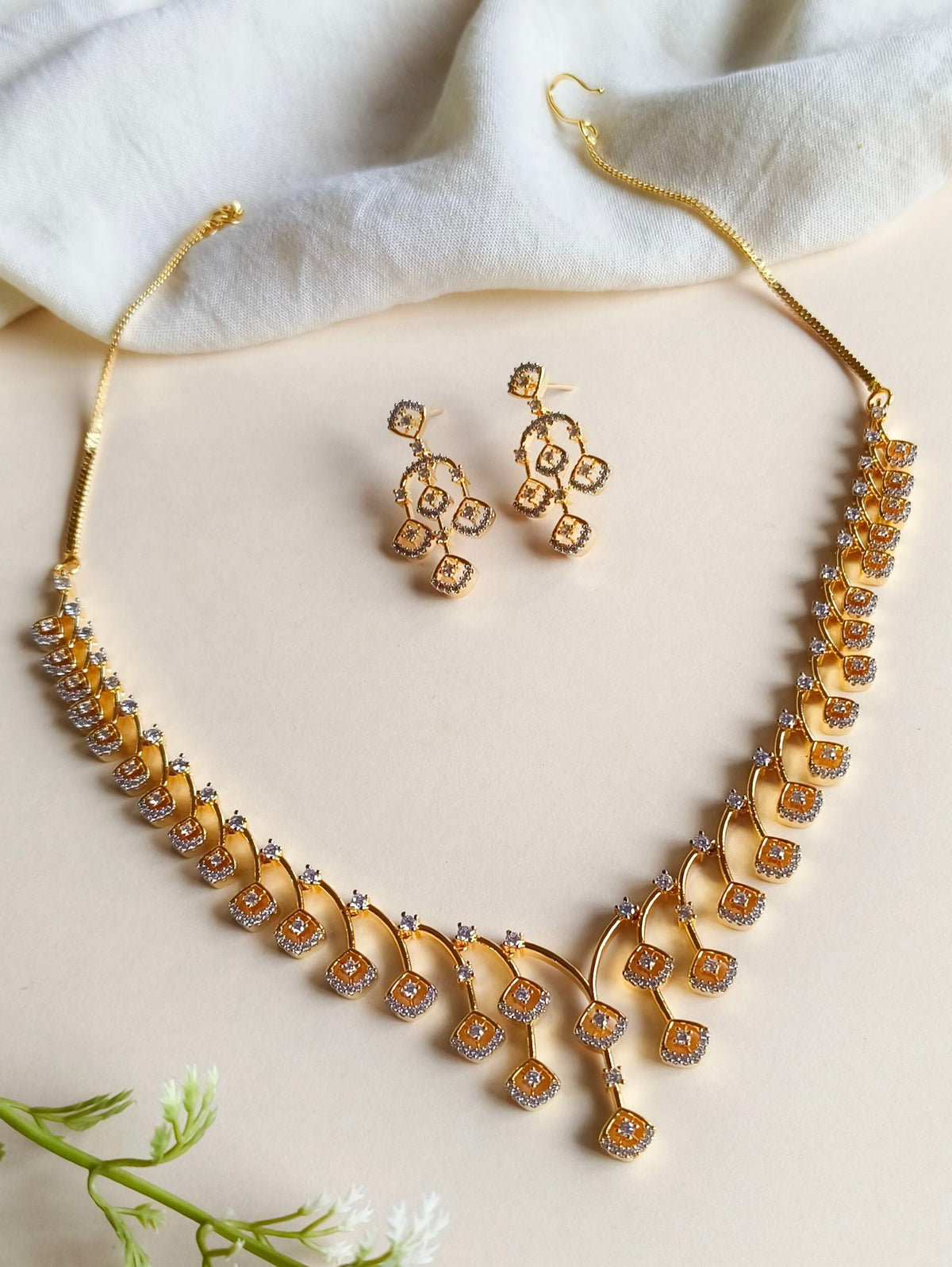 Sophisticated American Diamond Necklace | AMOLA