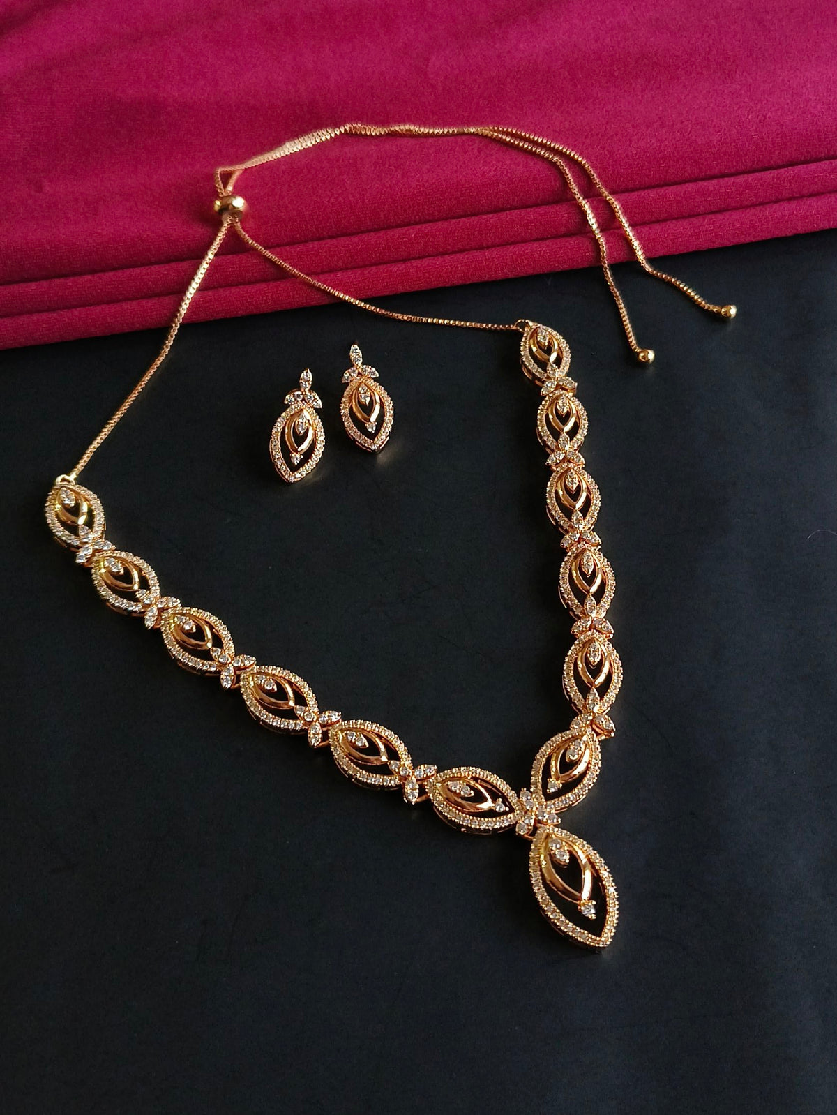 Premium American Diamond Necklace Set | AMOLA