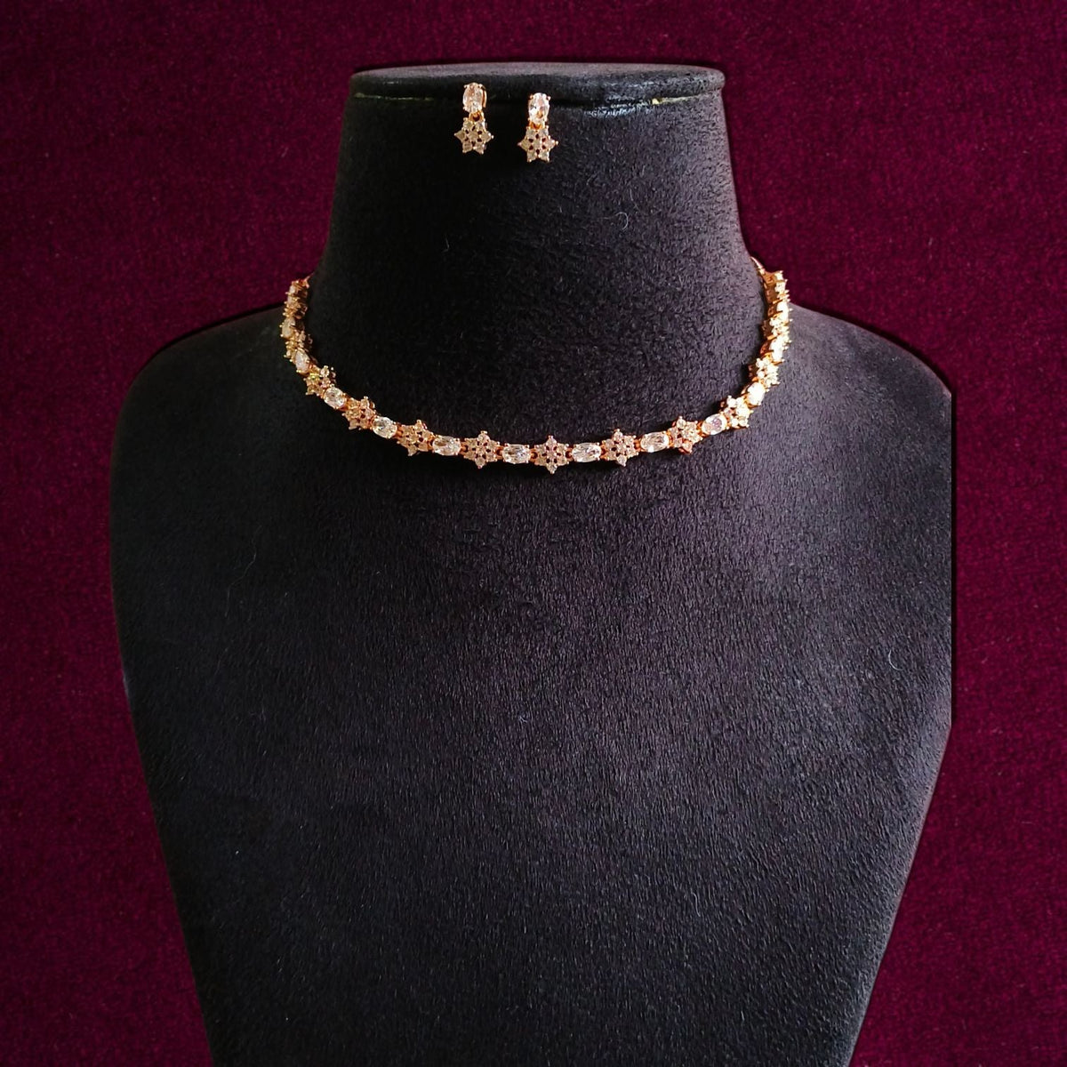 Premium American Diamond Necklace Set | AMOLA