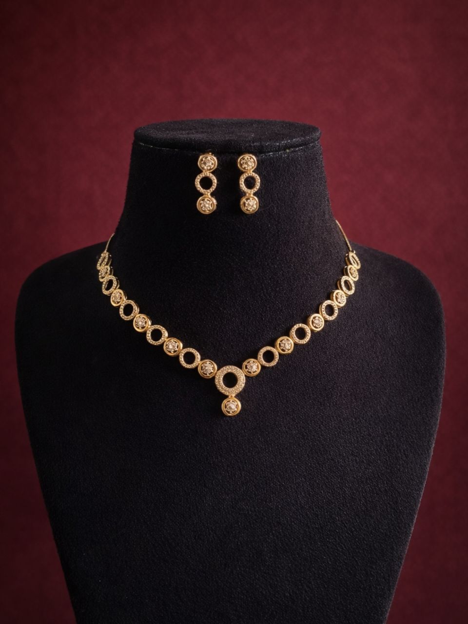 Premium American Diamond Necklace Set | AMOLA
