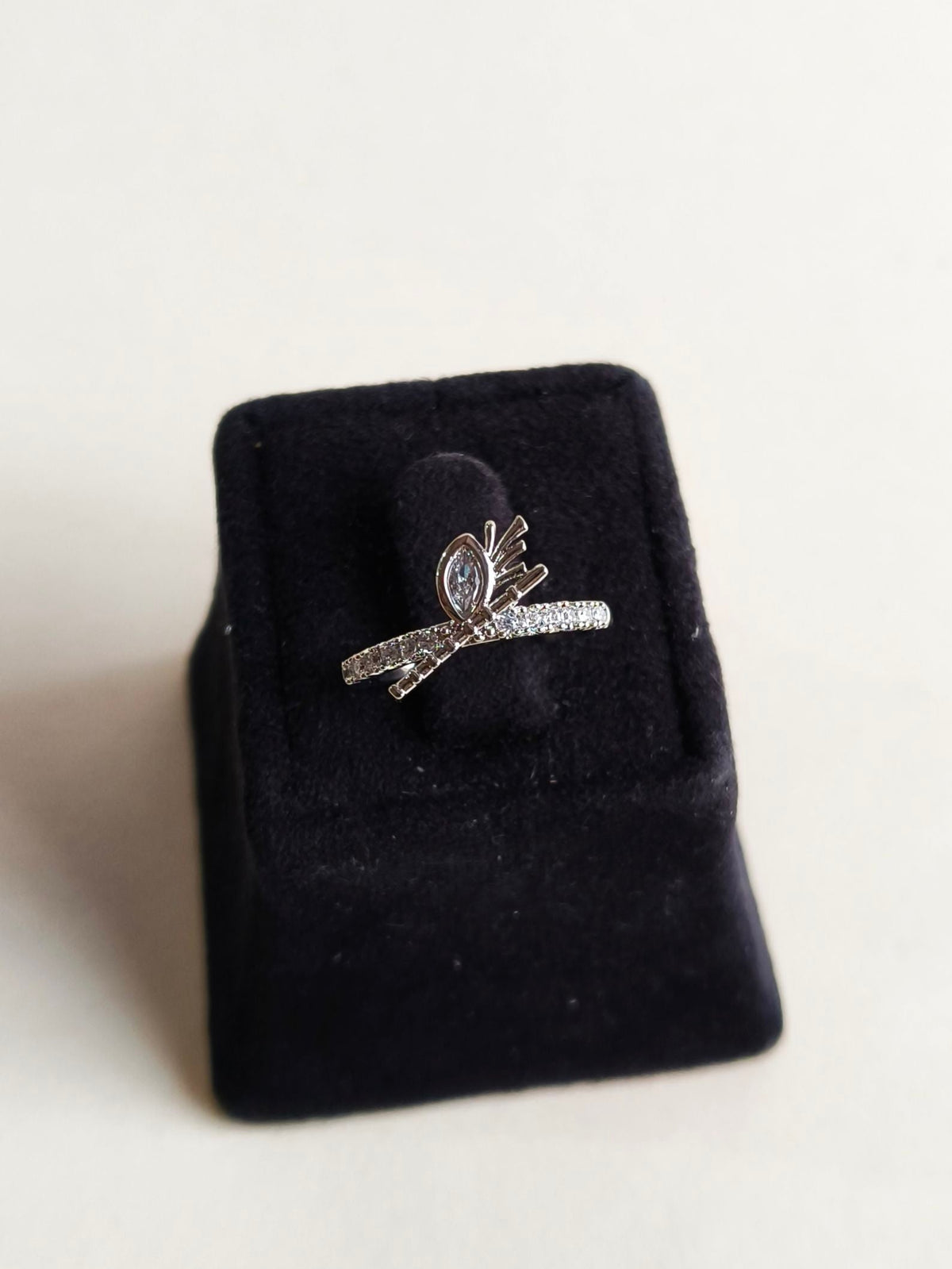 Stylish American Diamond Adjustable Ring | AMOLA