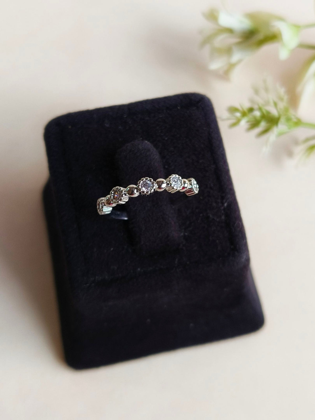 Stylish American Diamond Adjustable Ring | AMOLA