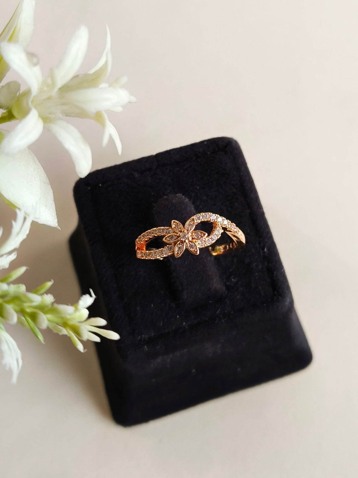 Stylish American Diamond Adjustable Ring | AMOLA