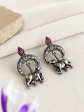 Ethnic Oxidized Kamdhenu Cow Dangle Earrings | AMOLA