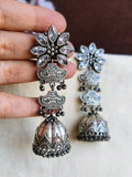 Elegant Silver Look-Alike Jhumka Earrings | AMOLA