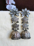 Elegant Silver Look-Alike Jhumka Earrings | AMOLA