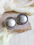 Timeless Silver Coin Stud Earrings | AMOLA