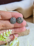 Oxidized Peacock Stud Earrings for Daily Wear | AMOLA