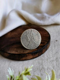 Antique Silver Coin Stud & Ring Set | AMOLA