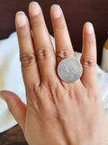 Antique Silver Coin Stud & Ring Set | AMOLA
