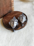 ✨ Divine Kahna Face Silver Plated Studs | AMOLA