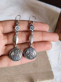 Silver Polished Oxidized Boho Hook Earrings | AMOLA