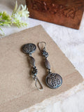 Silver Polished Oxidized Boho Hook Earrings | AMOLA