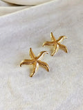 Golden Starfish Textured Anti-Tarnish Studs | AMOLA