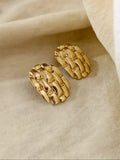 Gold Plated Texture Geometric Shaped Studs | AMOLA