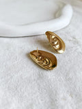 Golden Conch Shell Stud Earrings | AMOLA