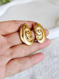 Golden Conch Shell Stud Earrings | AMOLA