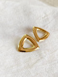 Minimal Gold Hollow Triangle Stud Earrings | AMOLA