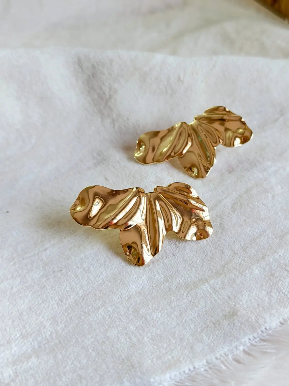 Floral Petal Imitation Gold Ear Studs | AMOLA
