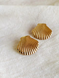 Golden Anti-Tarnish Beach Shell Ear Stud | AMOLA