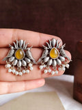 Silver Monalisa Pearl Drop Stud Earring | AMOLA