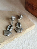 Silver Look Oxidized Butterfly Dangler Earring | AMOLA