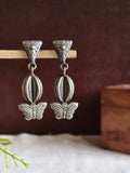 Silver Look Oxidized Butterfly Dangler Earring | AMOLA