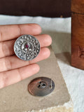 Round oxidized silver-plated stud earrings | AMOLA
