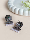 Floral Pearl Drop Stud Earrings | AMOLA