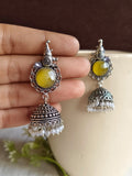 Antique Look Oxidised Pearl Earrings