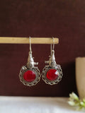 Silver Look-Alike Elephant Earrings with Monalisa Stones | AMOLA