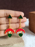 Golden Meenakari Dangler Earrings | AMOLA