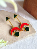 Golden Meenakari Dangler Earrings | AMOLA