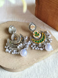 Dual Tone Kundan Pearl Chandbali Dangler | AMOLA