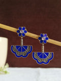 Oxidized Enamel Hand-Painted Dangler Earrings | AMOLA
