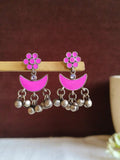 Oxidized Silver Enamel Ghungroo Drop Earring | AMOLA