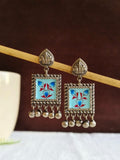 Hand-Painted Oxidized Ghungroo Earrings | AMOLA