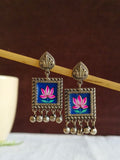 Hand-Painted Oxidized Ghungroo Earrings | AMOLA