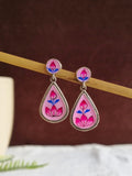 Oxidised Teardrop Enamel Dangler Earrings | Amola