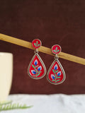 Oxidised Teardrop Enamel Dangler Earrings | Amola