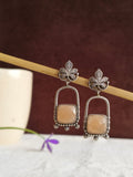 Vintage Monalisha Stone Silver Dangler Earrings | AMOLA