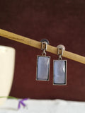 Silver plated Oxidized Turquoise Dangle Earrings | AMOLA