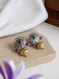 Lotus Dual Tone Oxidised Earrings | AMOLA