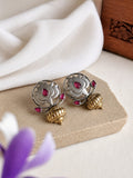 Lotus Dual Tone Oxidised Earrings | AMOLA
