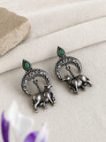 Ethnic Oxidized Kamdhenu Cow Dangle Earrings | AMOLA