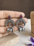 Ethnic Oxidized Kamdhenu Cow Dangle Earrings | AMOLA
